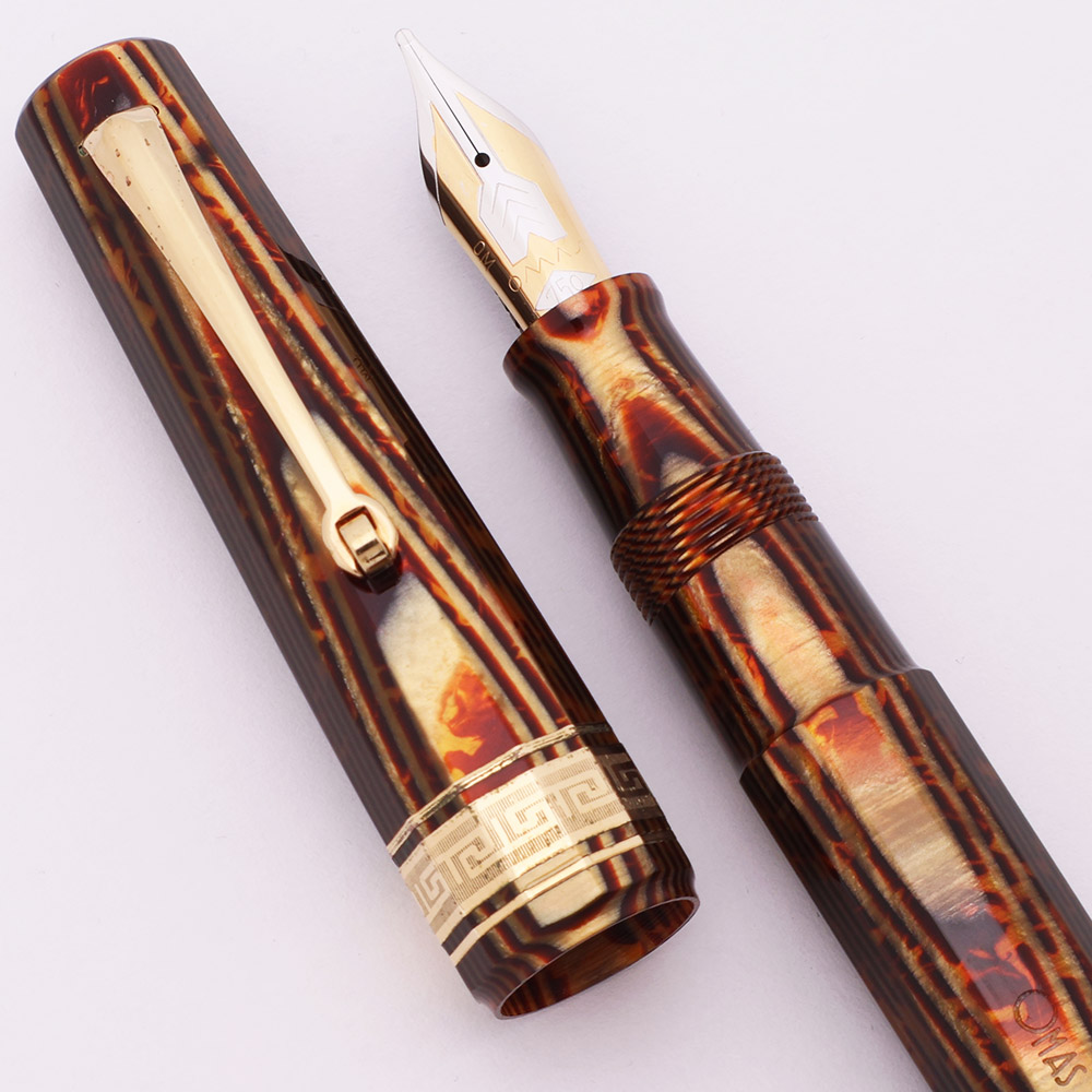 Omas Paragon Fountain Pen (1990s) - Arco Brown Celluloid, 18k